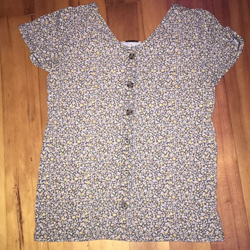 Ribbed Button Down Short Sleeve